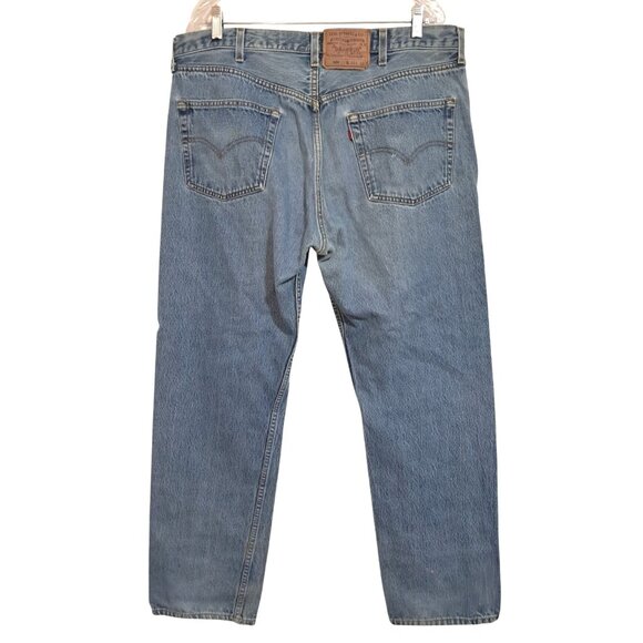Vintage 90s Levis 501 Made in USA W40 L32 LIght Wash Whiskered Fade 553 Factory - Picture 6 of 11